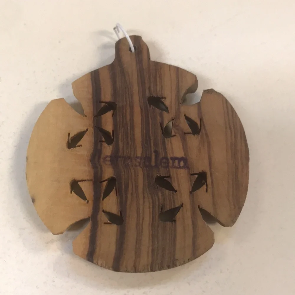 Stamped Jerusalem Wooden Cross Pendant‎